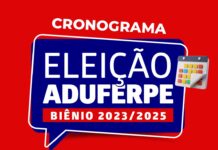 Cronograma eleitoral da ADUFERPE para o biênio 2023-2025
